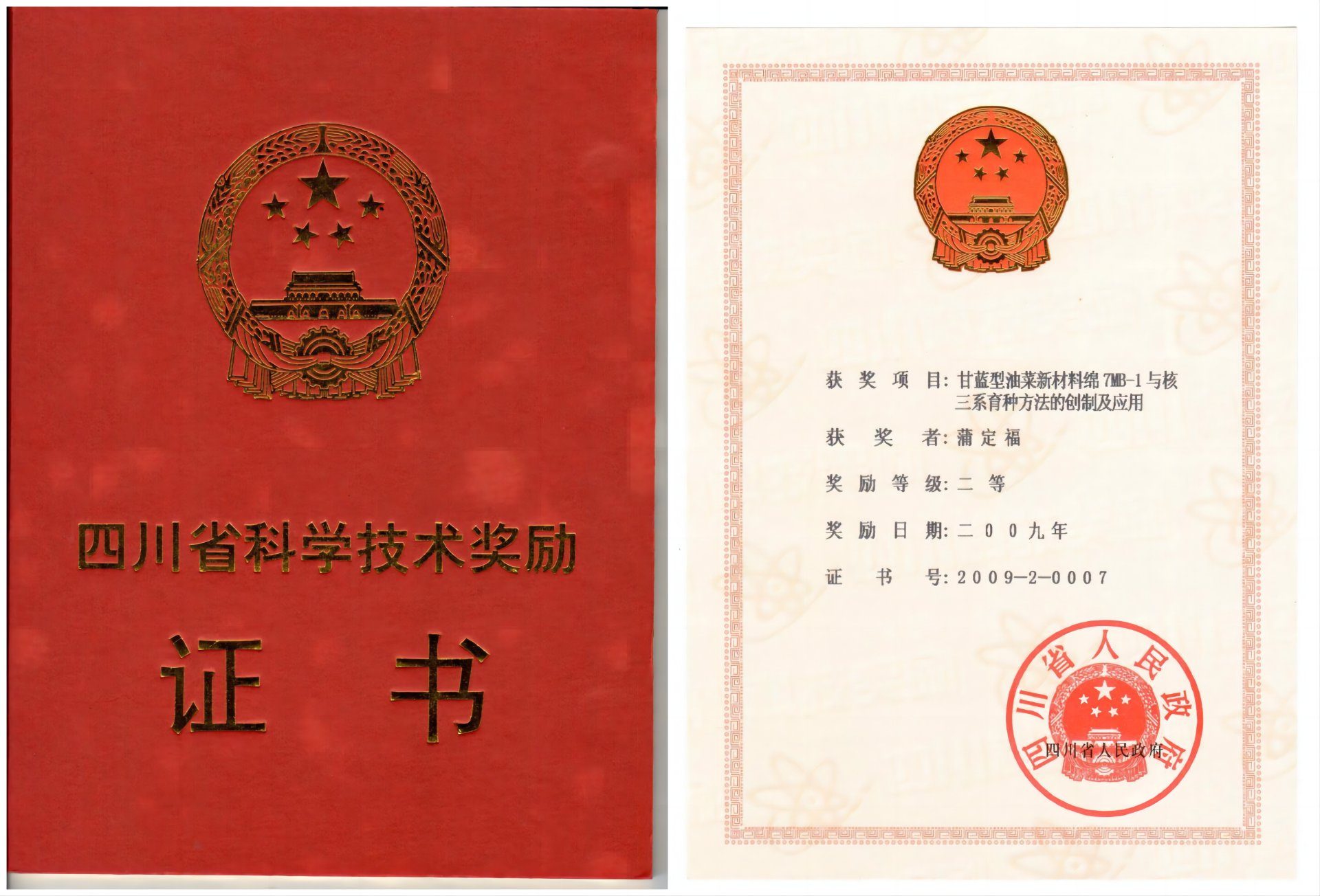 四川省科学技术奖
二等奖